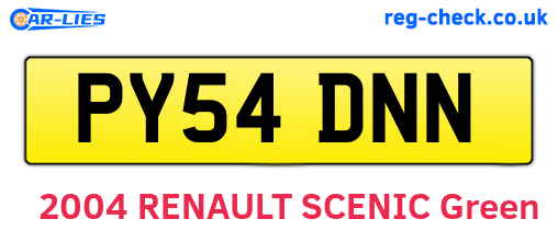 PY54DNN are the vehicle registration plates.
