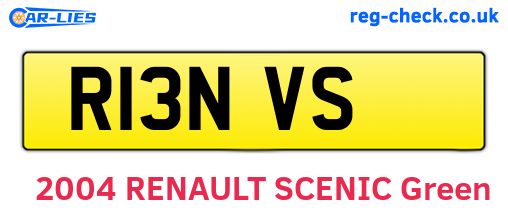 R13NVS are the vehicle registration plates.