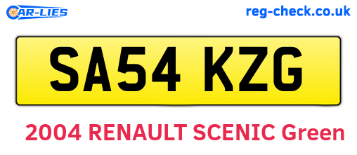 SA54KZG are the vehicle registration plates.