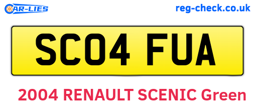 SC04FUA are the vehicle registration plates.