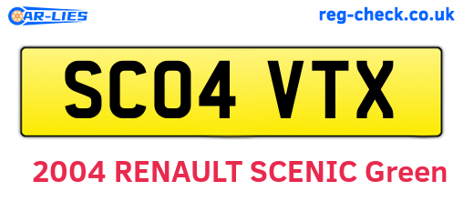 SC04VTX are the vehicle registration plates.