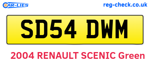 SD54DWM are the vehicle registration plates.