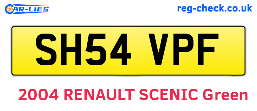 SH54VPF are the vehicle registration plates.