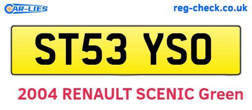 ST53YSO are the vehicle registration plates.