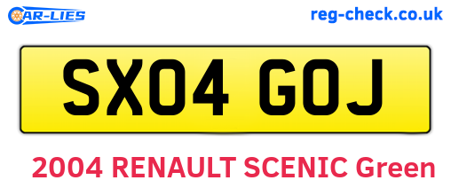 SX04GOJ are the vehicle registration plates.