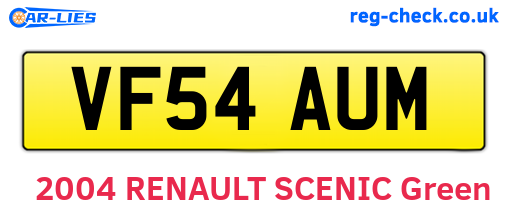 VF54AUM are the vehicle registration plates.