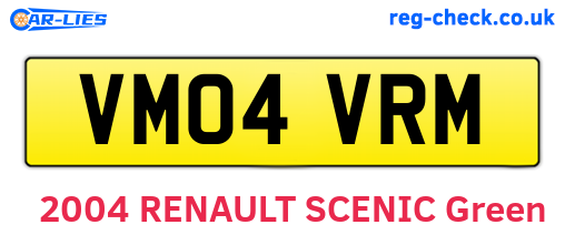VM04VRM are the vehicle registration plates.