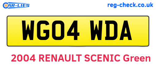 WG04WDA are the vehicle registration plates.