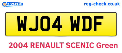 WJ04WDF are the vehicle registration plates.