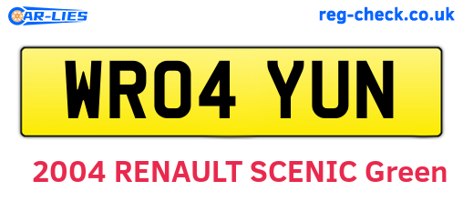 WR04YUN are the vehicle registration plates.