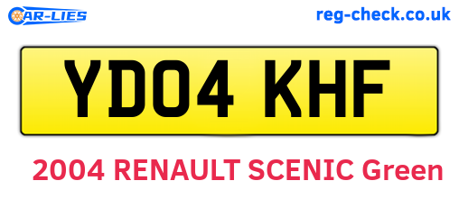 YD04KHF are the vehicle registration plates.