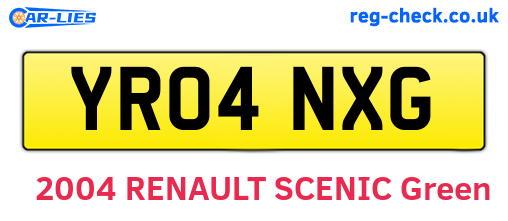 YR04NXG are the vehicle registration plates.