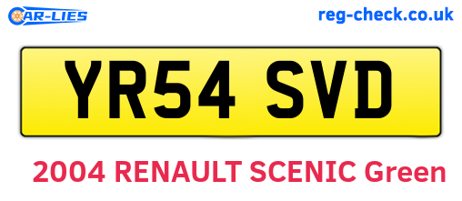 YR54SVD are the vehicle registration plates.