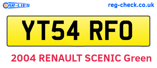 YT54RFO are the vehicle registration plates.