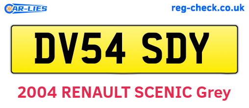 DV54SDY are the vehicle registration plates.