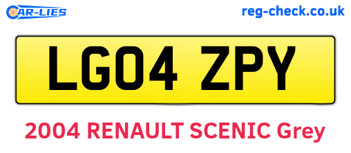 LG04ZPY are the vehicle registration plates.