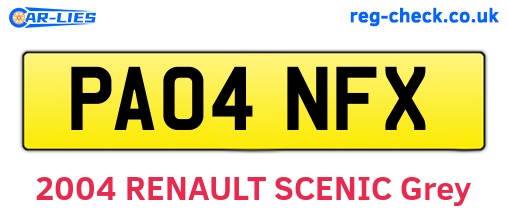 PA04NFX are the vehicle registration plates.