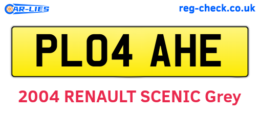 PL04AHE are the vehicle registration plates.