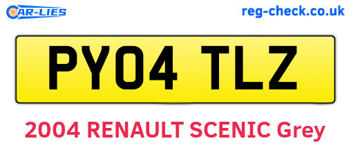 PY04TLZ are the vehicle registration plates.