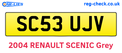 SC53UJV are the vehicle registration plates.