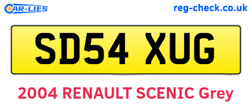 SD54XUG are the vehicle registration plates.