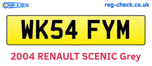 WK54FYM are the vehicle registration plates.