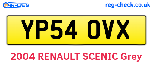 YP54OVX are the vehicle registration plates.