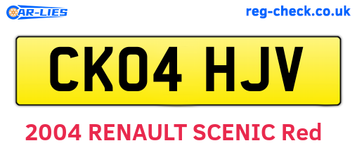 CK04HJV are the vehicle registration plates.