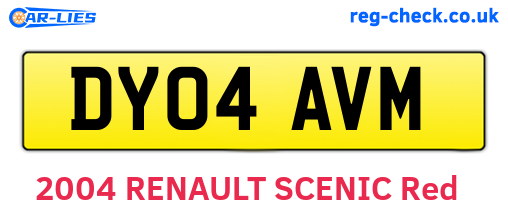 DY04AVM are the vehicle registration plates.