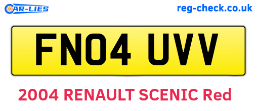 FN04UVV are the vehicle registration plates.