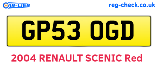 GP53OGD are the vehicle registration plates.