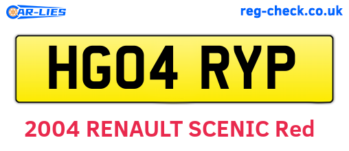 HG04RYP are the vehicle registration plates.