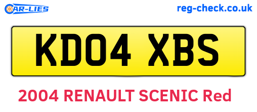 KD04XBS are the vehicle registration plates.