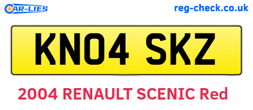 KN04SKZ are the vehicle registration plates.