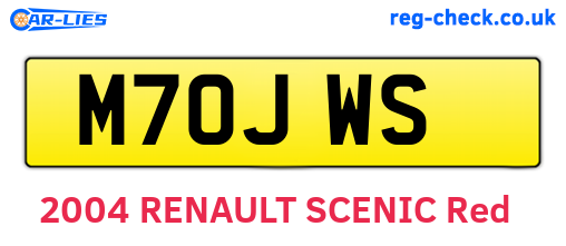 M70JWS are the vehicle registration plates.