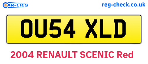 OU54XLD are the vehicle registration plates.