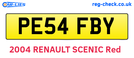 PE54FBY are the vehicle registration plates.