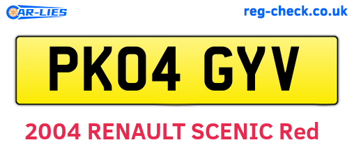 PK04GYV are the vehicle registration plates.