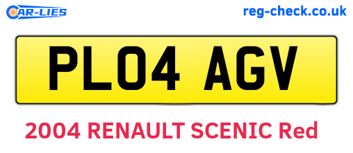 PL04AGV are the vehicle registration plates.