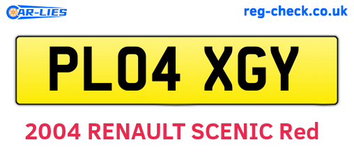 PL04XGY are the vehicle registration plates.