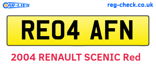 RE04AFN are the vehicle registration plates.