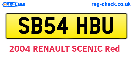SB54HBU are the vehicle registration plates.
