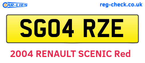 SG04RZE are the vehicle registration plates.
