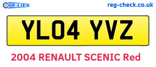 YL04YVZ are the vehicle registration plates.