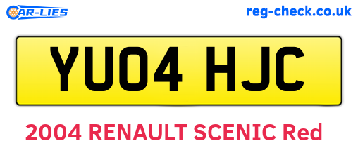 YU04HJC are the vehicle registration plates.