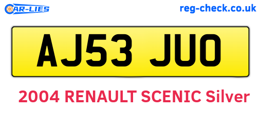 AJ53JUO are the vehicle registration plates.