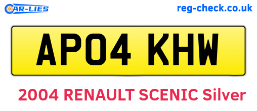 AP04KHW are the vehicle registration plates.