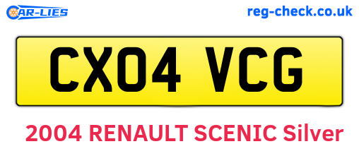 CX04VCG are the vehicle registration plates.