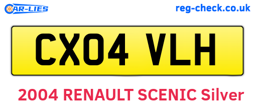 CX04VLH are the vehicle registration plates.