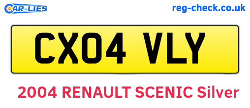 CX04VLY are the vehicle registration plates.